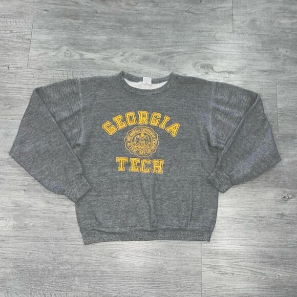 Vintage Georgia Tech Women’s Small Sweatshirt Russell USA 70s Yellow Jackets - Picture 1 of 10
